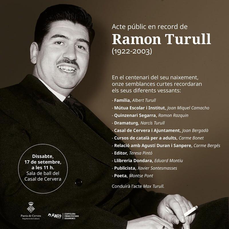 46a Setmana Cultural Isagoge acte Ramon Turull - Cervera