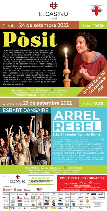 cartell Teatre i dansa al Casino de Calaf