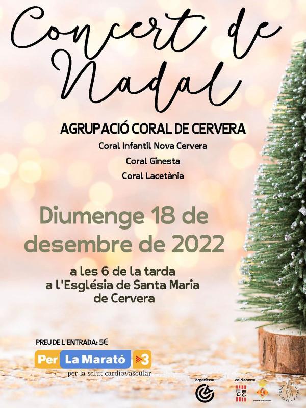 cartell Concert de Nadal de l'Agrupació Coral de Cervera