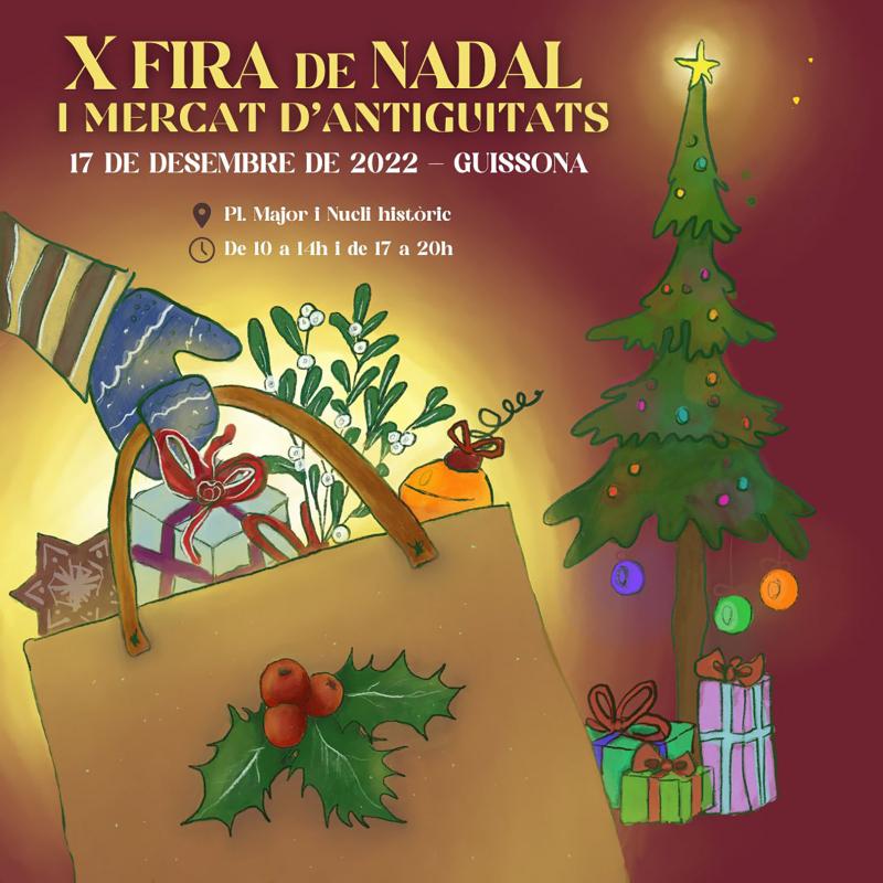 cartell X Fira de Nadal i mercat d'antiguitats - Guissona