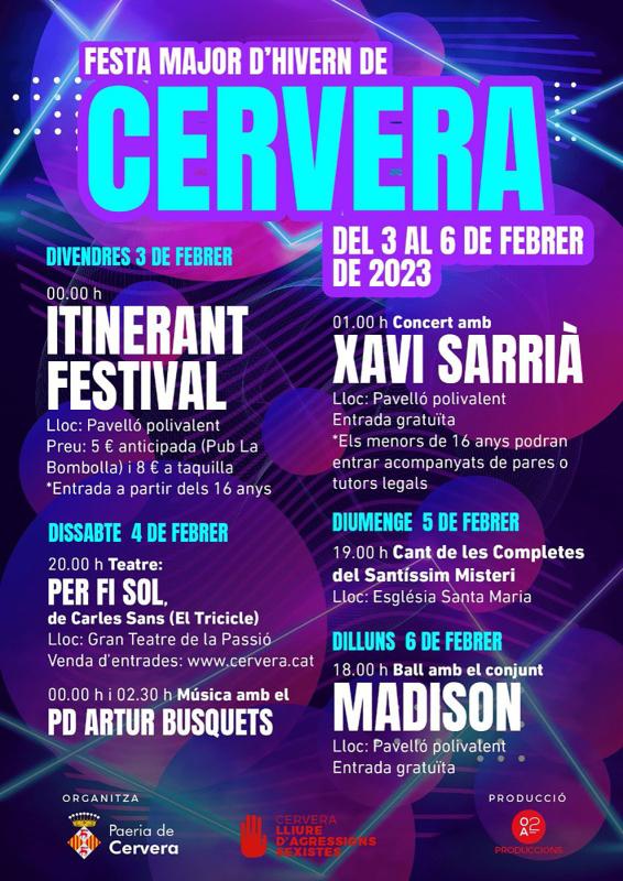 cartell Festa Major d’Hivern de Cervera 2023 - Cervera