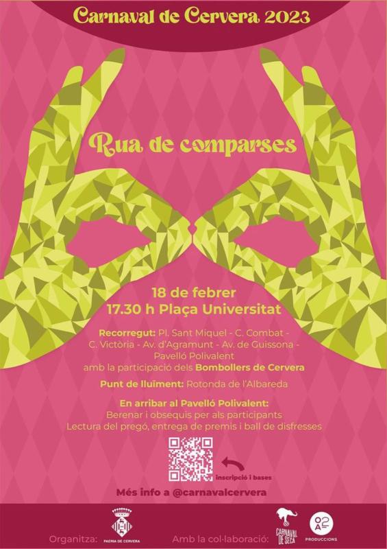 cartell Carnaval de Cervera 2023 tarda