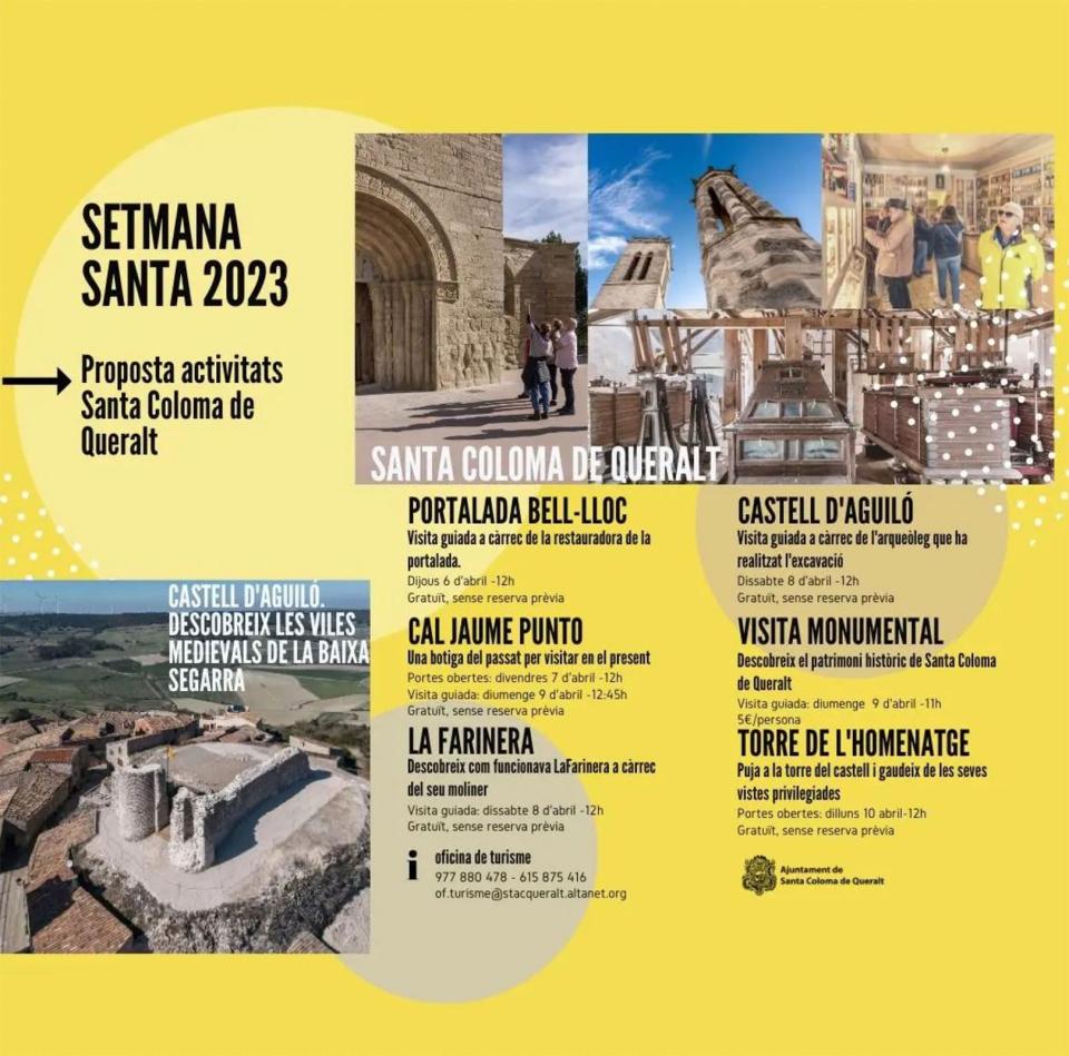 cartell Visites guiades als monuments de Santa Coloma de Queralt