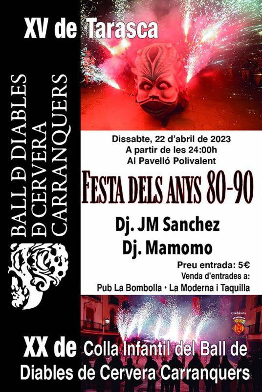 cartell Festa dels anys 80-90 - Cervera