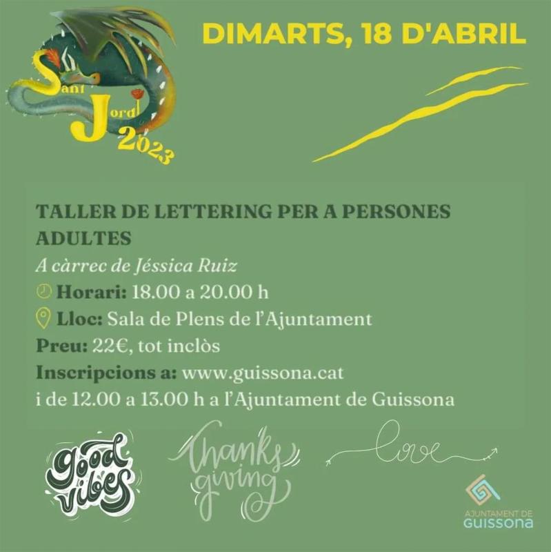 Taller de lettering Sant Jordi 2023 a Guissona - Guissona