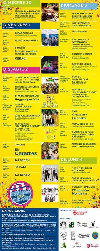 programa Festa Major de Calaf 2023 - Calaf