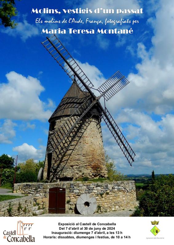 cartell Exposició fotogràfica 'Molins, vestigis d’un passat. Els molins de l’Aude (França)'