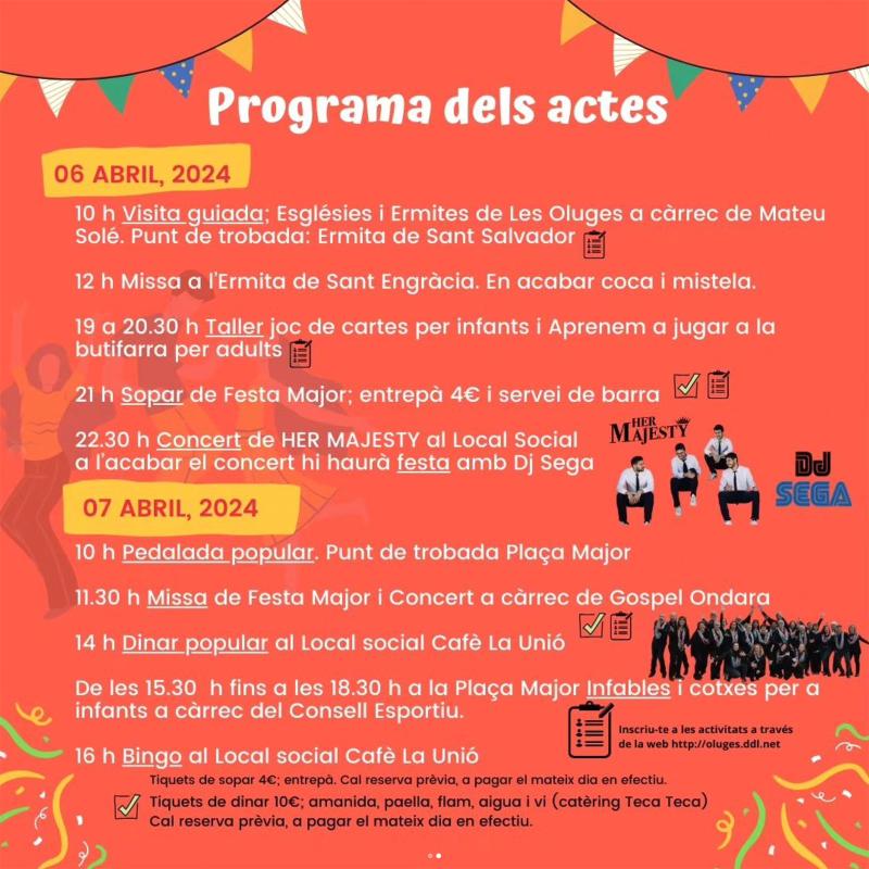 Programa Festa Major de Les Oluges 2024 - Les Oluges