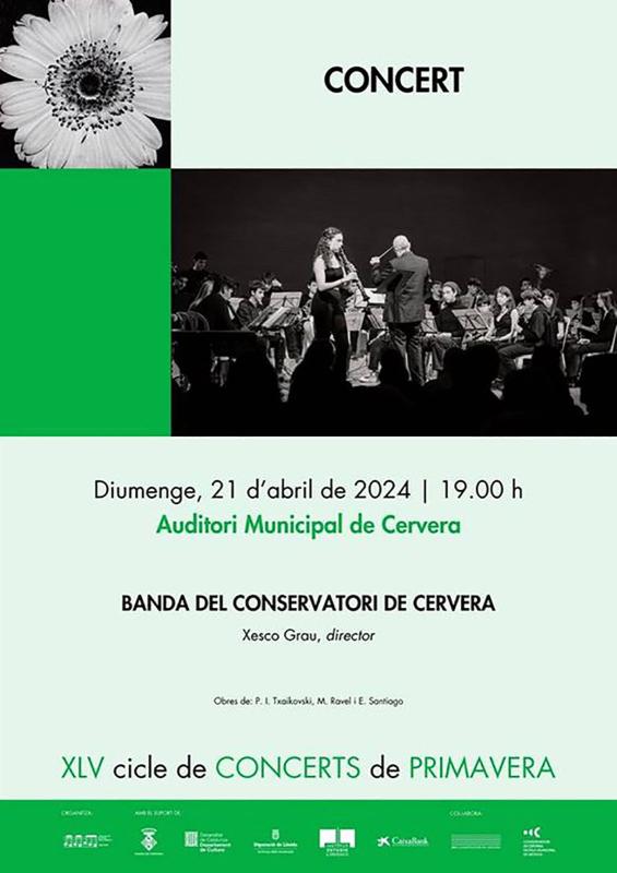 cartell Concert de la Banda del Conservatori - Cervera