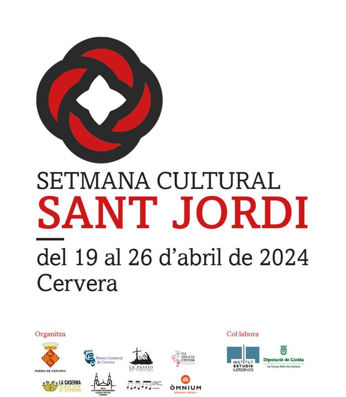 cartell Setmana cultural Sant Jordi 2024 a Cervera