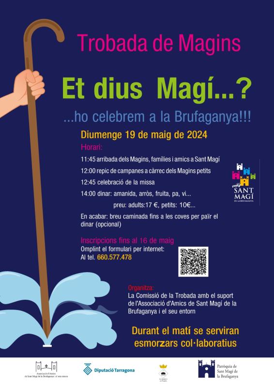8.5.2024 cartell Trobada de Magins a la Brufaganya  -  Amics de Sant Magí de la Brufaganya i el seu entorn