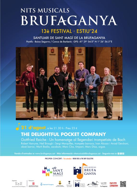 9.5.2024 cartell The Delightful Pocket Company  -  Associació Musical la Brufaganya