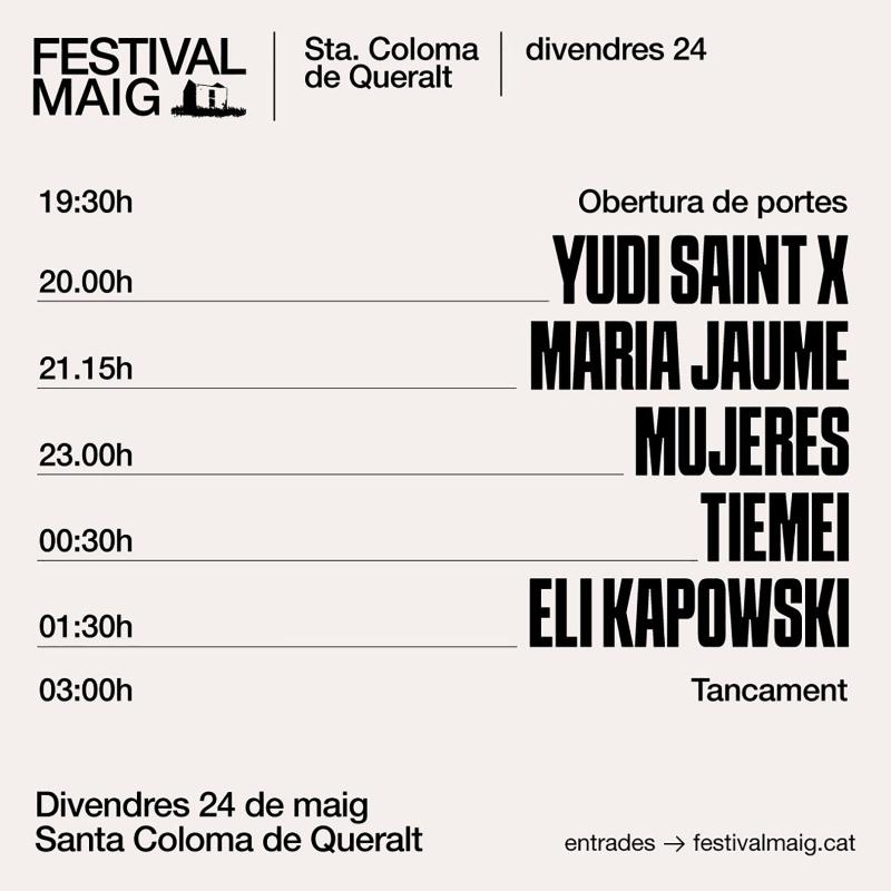 cartell divendres Festival Maig 2024 - Santa Coloma de Queralt
