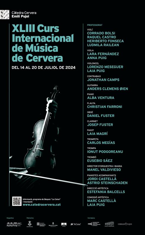 cartell Curs Internacional de Música de Cervera - Cervera
