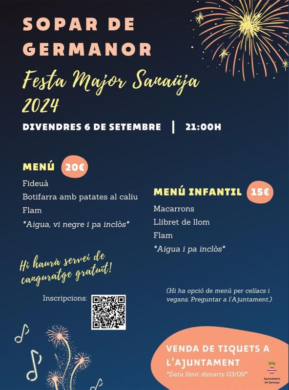 sopar Festa Major de Sanaüja 2024 - 