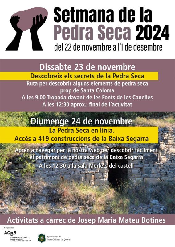 5a edició de la Setmana de la Pedra Seca a Santa Coloma de Queralt -  5a edició de la Setmana de la Pedra Seca a Santa Coloma de Queralt -