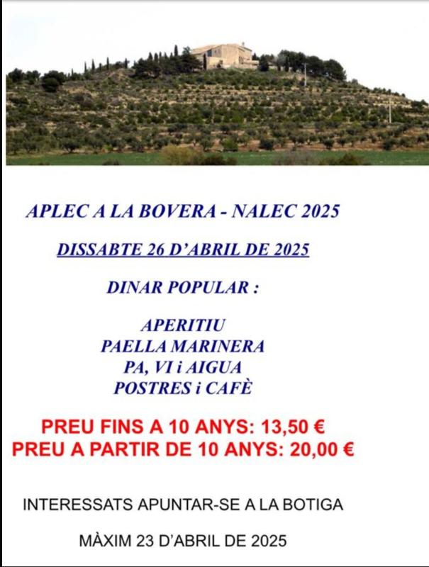 cartell Aplec a la Bovera cartell Aplec a la Bovera