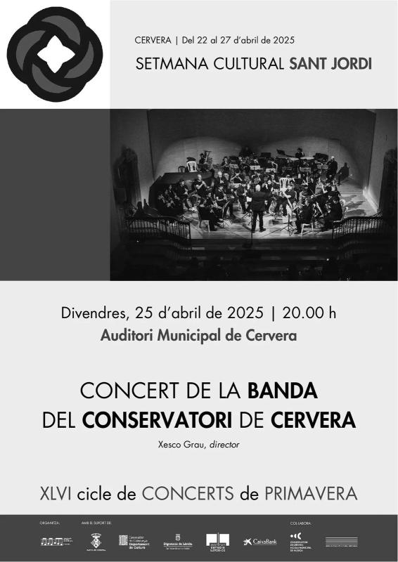 concert banda Setmana cultural Sant Jordi 2025 a Cervera - Cervera