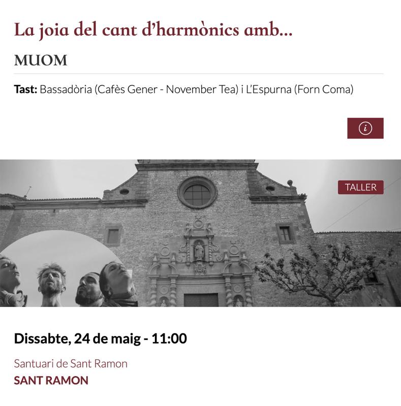 cartell Espurnes barroques 'La joia del cant d’harmònics amb… MUOM'