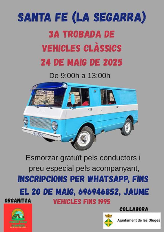 cartell trobada de cotxes clàssics Festa Major de Santa Fe 2025 - Santa Fe