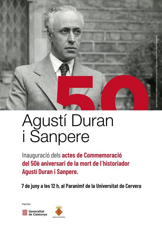 cartell Acte inaugural de l’Any Duran i Sanpere cartell Acte inaugural de l’Any Duran i Sanpere