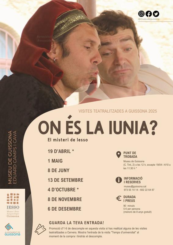 cartell Visita teatralitzada 'On és la Iunia?' 2025 cartell Visita teatralitzada 'On és la Iunia?' 2025