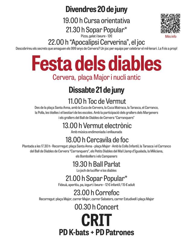 Programa Festa dels Diables Carranquers 2025 - Cervera