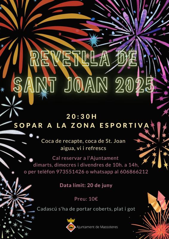 cartell Revetlla de Sant Joan 2025 a Massoteres