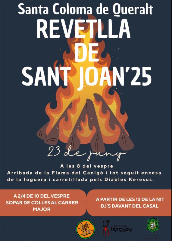 cartell Revetlla de Sant Joan 2025 a Santa Coloma de Queralt