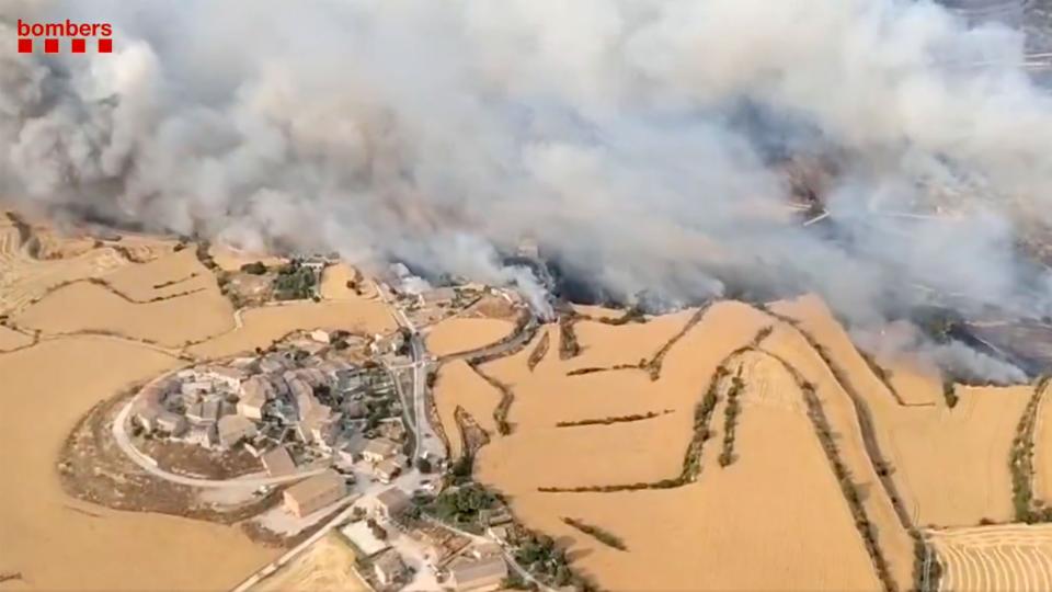 L'Incendi avançant cap a Granyanella