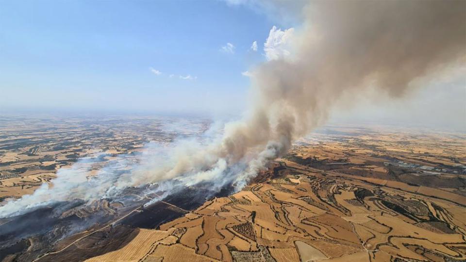 Incendi de vegetació agrícola a Granyena de Segarra Incendi de vegetació agrícola a Granyena de Segarra