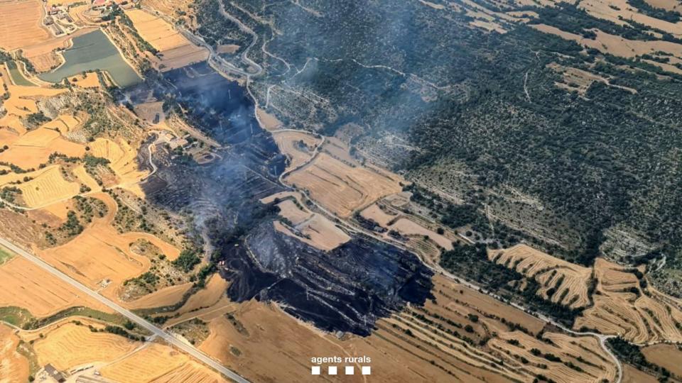 Incendi de Sanaüja quan es donava per estabilitzat -  Incendi de Sanaüja quan es donava per estabilitzat -