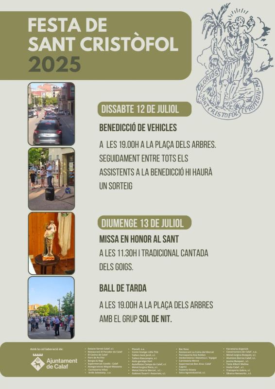 cartell Festa de Sant Cristòfol 2025 a Calaf cartell Festa de Sant Cristòfol 2025 a Calaf