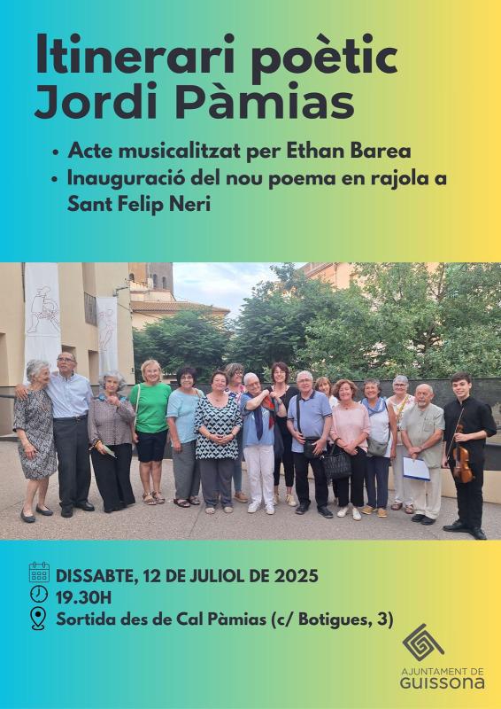 cartell Itinerari poètic Jordi Pàmias 2025 cartell Itinerari poètic Jordi Pàmias 2025