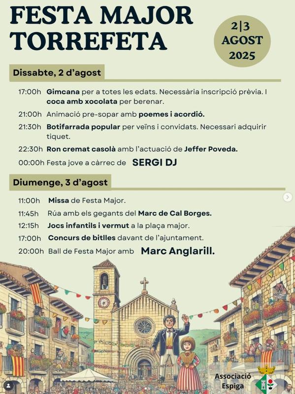cartell Festa Major de Torrefeta 2025 cartell Festa Major de Torrefeta 2025