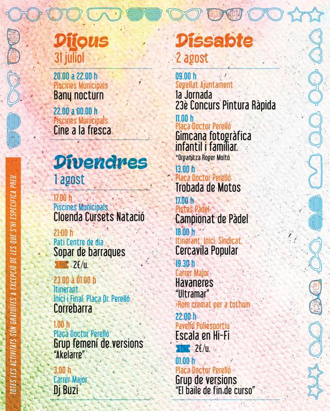 programa Festa Major de Sant Guim de Freixenet 2025 - 
