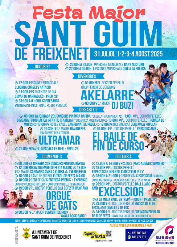 cartell Festa Major de Sant Guim de Freixenet 2025 cartell Festa Major de Sant Guim de Freixenet 2025