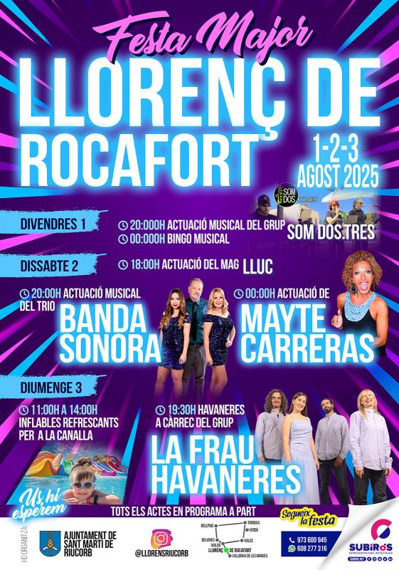 cartell Festa Major de Llorenç de Rocafort 2025 cartell Festa Major de Llorenç de Rocafort 2025