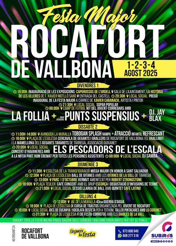 cartell Festa Major de Rocafort de Vallbona 2025 cartell Festa Major de Rocafort de Vallbona 2025