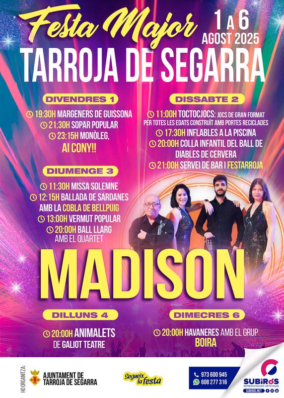 cartell Festa Major de Tarroja 2025 cartell Festa Major de Tarroja 2025