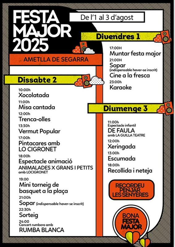 cartell Festa Major de l'Ametlla de Segarra 2025 cartell Festa Major de l'Ametlla de Segarra 2025