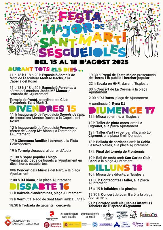 cartell Festa Major de Sant Martí Sesgueioles 2025