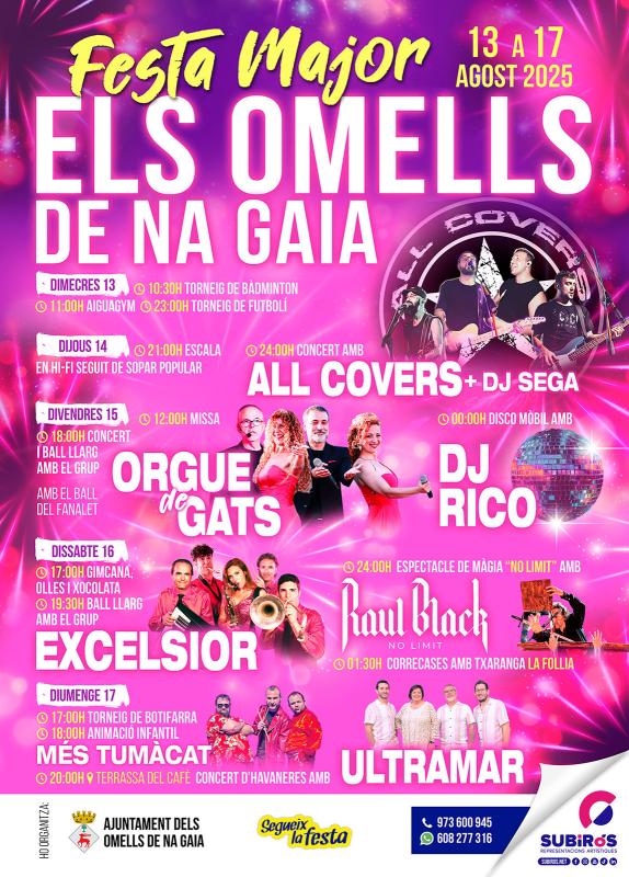 cartell Festa Major dels Omells de na Gaia 2025