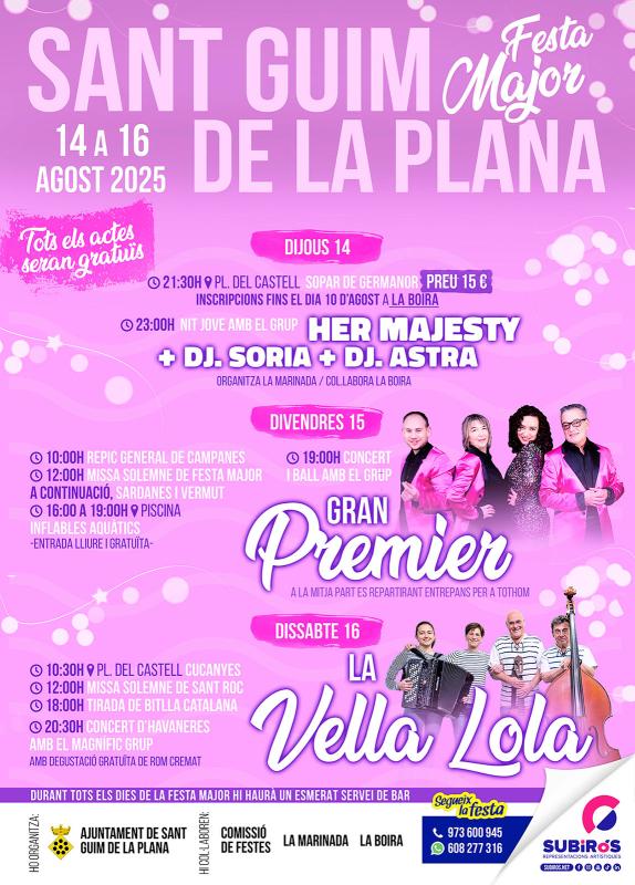 cartell Festa Major de Sant Guim de la Plana 2025