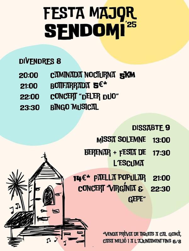 programa Festa Major de Sendomí 2025 - Sant Domí
