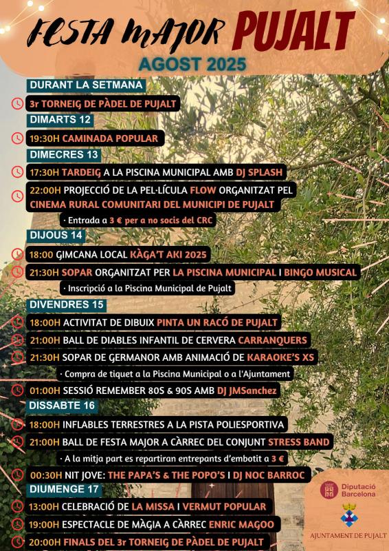 cartell Festa Major de Pujalt 2025