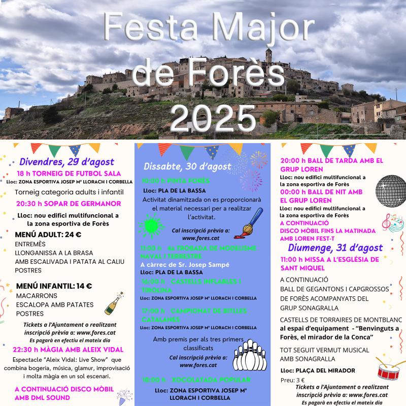 cartell Festa Major de Forès 2025