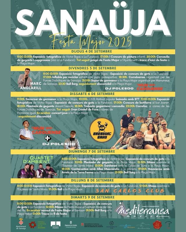 cartell Festa Major de Sanaüja 2025