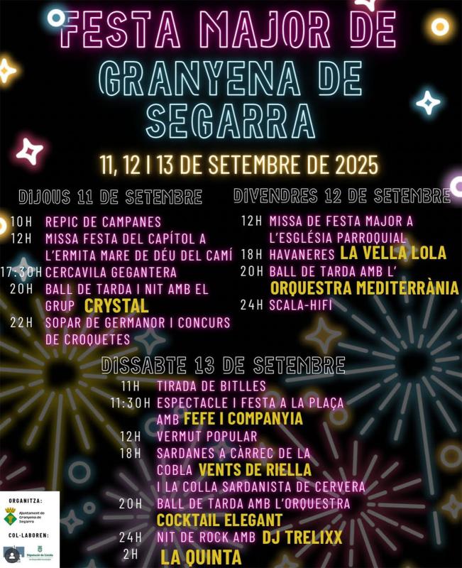 cartell Festa Major de Granyena de Segarra 2025