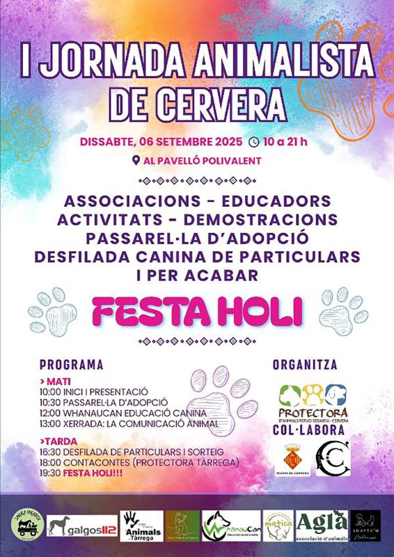cartell I Jornada Animalista de Cervera cartell I Jornada Animalista de Cervera